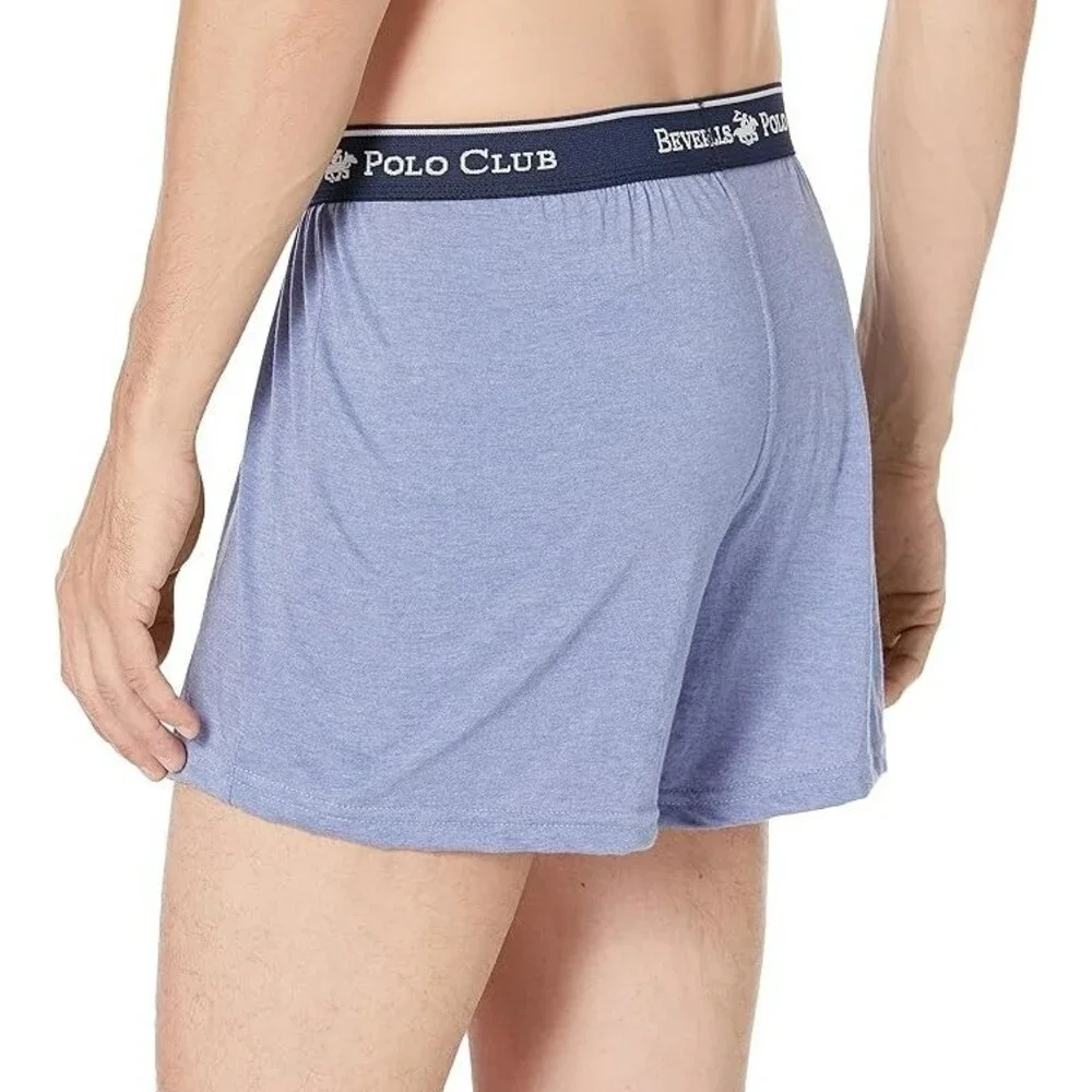8-Pack Beverly Hills Polo Club Men's Boxer Briefs MEDIUM Navy Grey Light Blue